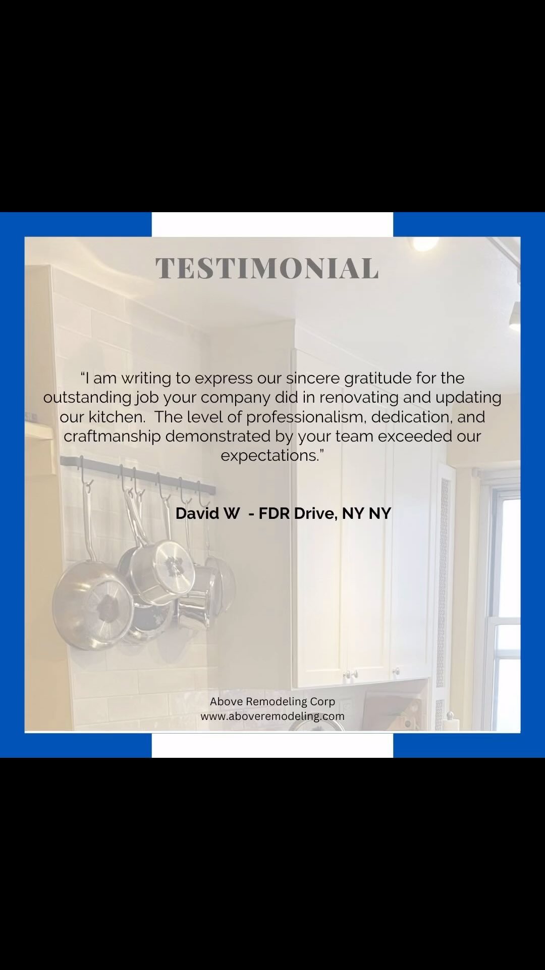 Always so grateful when customers express their gratitude for the hard work put into each project. It was such a pleasure to work with this couple on this kitchen remodel located on FDR drive. So appreciative they took the time to express thanks.
.
#testimonialtuesday #customersatisfaction #customerappreciation #kitchenremodel #fdrdrive #nycapartments #grateful #manhattanapartments #ravingfans
